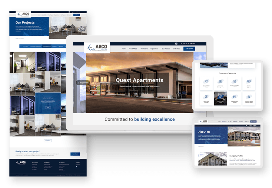 Berpotlupo created the website for construction company ARCO to present their services